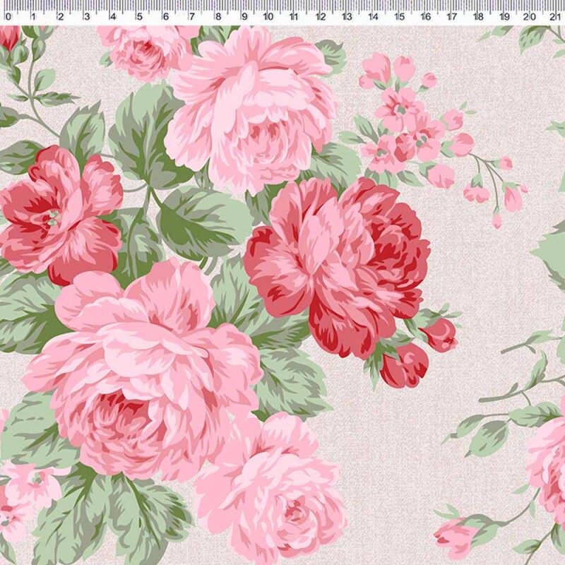 COLEÇÃO HOME DECOR DIGITAL - SARJA EST C/ ROSAS - ROSE - ( 80205- VAR,01 ) - C