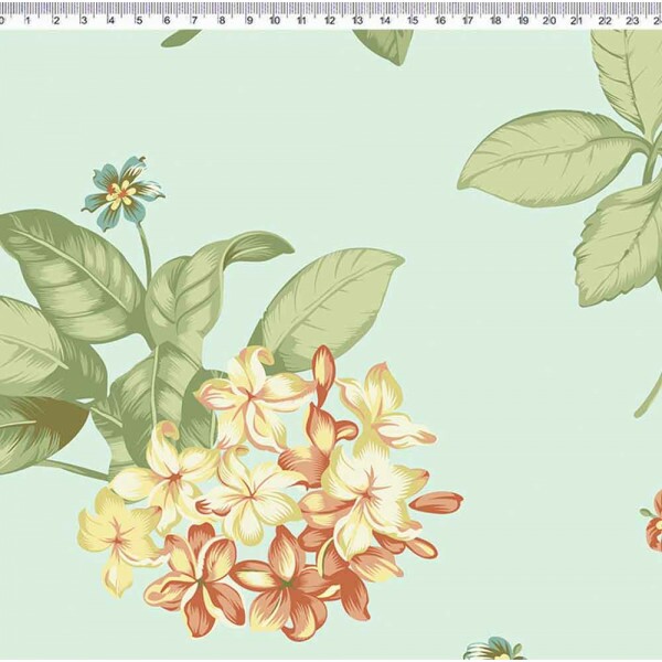 COLEÇÃO HOME DECOR DIGITAL - SARJA EST C/ LIRIO - VERDE - ( 80204- VAR,02 ) - C