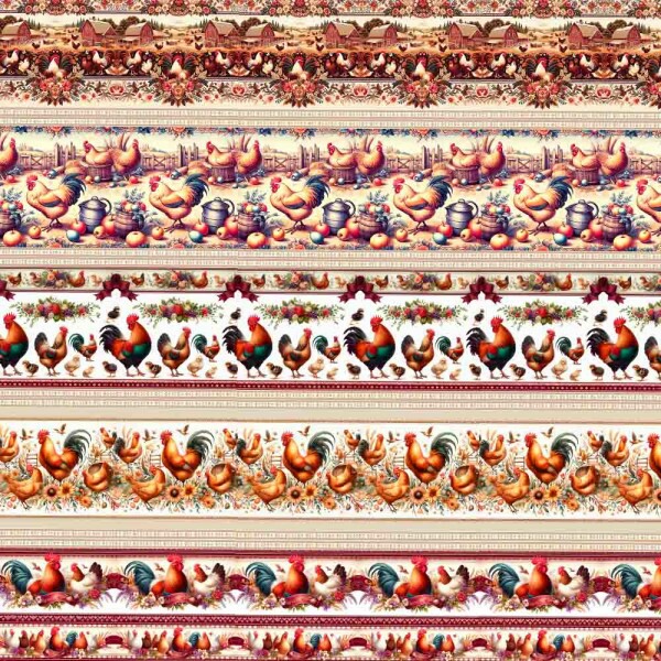 MG25 - TRICOLINE 100% ALGODÃO DIGITAL  - BARRADOS - GALOS COUNTRY 98605/001