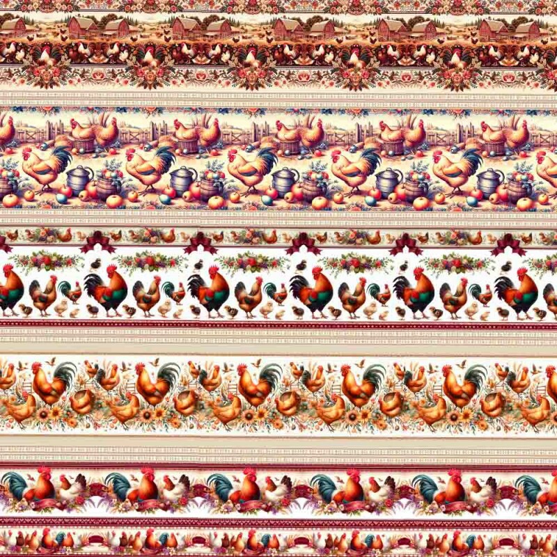 MG25 - TRICOLINE 100% ALGODÃO DIGITAL  - BARRADOS - GALOS COUNTRY 98605/001