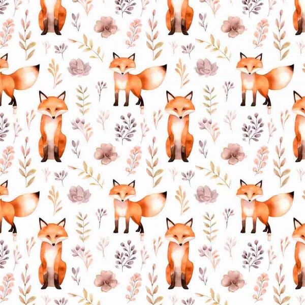 AG25 - TRICOLINE DIGITAL - COL. BOHO WOODLAND - RAPOSA - 100% ALGODÃO - 00824/001