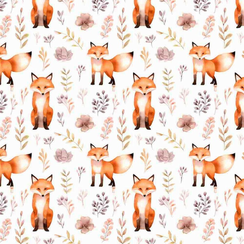 AG25 - TRICOLINE DIGITAL - COL. BOHO WOODLAND - RAPOSA - 100% ALGODÃO - 00824/001