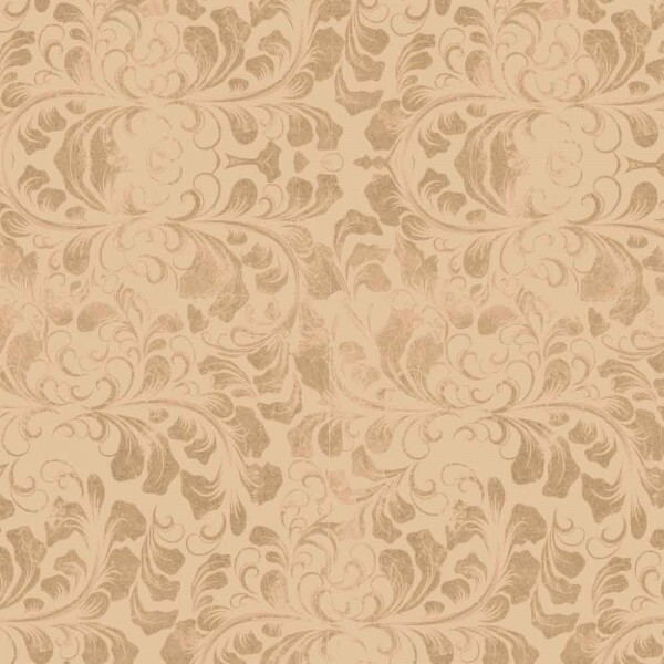 BS - TRICOLINE VINTAGE FLORAL - TEXTURA RAMOS BEGE - 100% ALGODAO - 00107/001