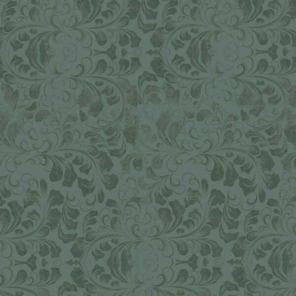 BS - TRICOLINE VINTAGE FLORAL - TEXTURA RAMOS AZUL ACINZENTADO - 100% ALGODAO - 00107/004