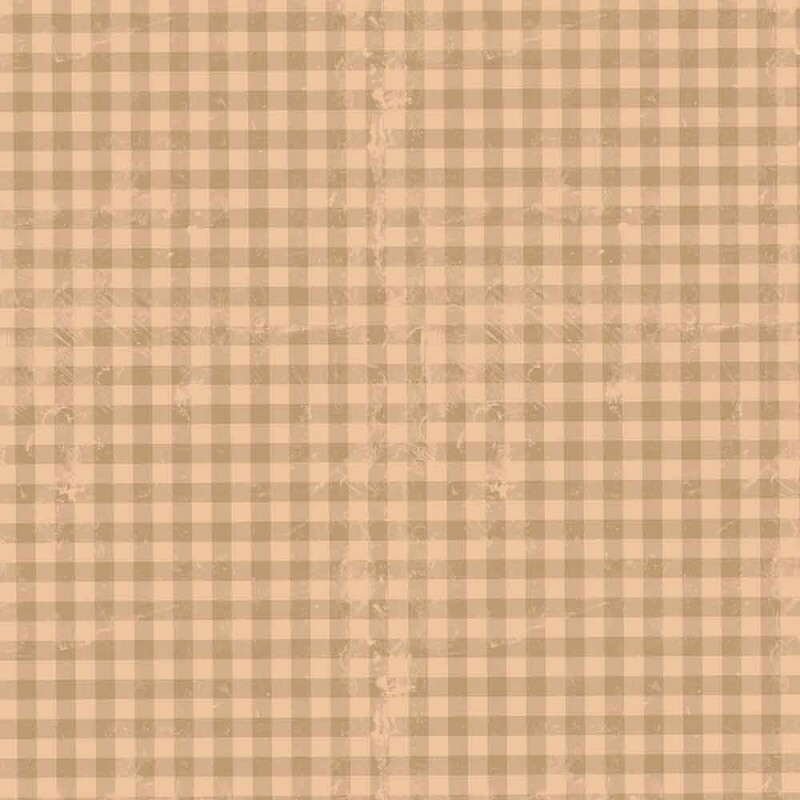 BS - TRICOLINE VINTAGE FLORAL - XADREZ BEGE - 100% ALGODAO - 00106/001