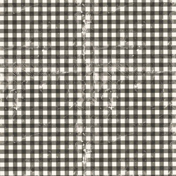 BS - TRICOLINE VINTAGE FLORAL - XADREZ PRETO - 100% ALGODAO - 00106/005