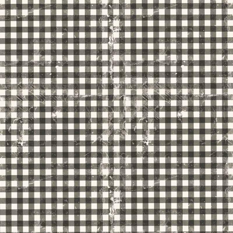 BS - TRICOLINE VINTAGE FLORAL - XADREZ PRETO - 100% ALGODAO - 00106/005