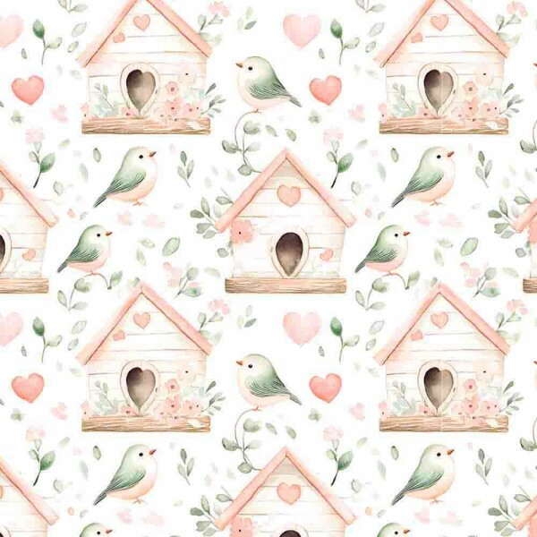 BS - TRICOLINE COLEÇÃO GIARDINO CASINHA DE PASSARINHO - 100% ALGODÃO - 00960/001