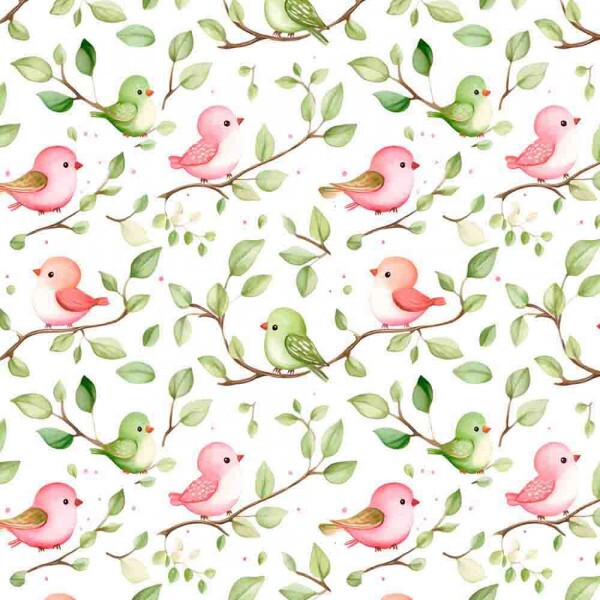 BS - TRICOLINE COLEÇÃO GIARDINO PASSARINHO - 100% ALGODÃO - 00963/001