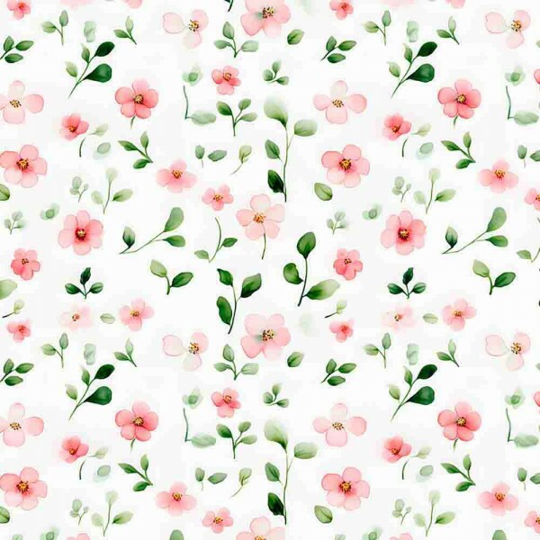 BS - TRICOLINE COLEÇÃO GIARDINO FLORAL PEQUENO BRANCO - 100% ALGODÃO - 00964/001