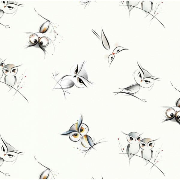 JA26 - TRICOL. COLEÇÃO STYLE OWLS - CORUJAS SOLTAS - 100% ALGODÃO 05331-001