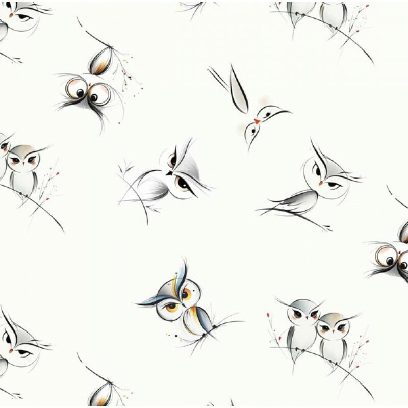 JA26 - TRICOL. COLEÇÃO STYLE OWLS - CORUJAS SOLTAS - 100% ALGODÃO 05331-001