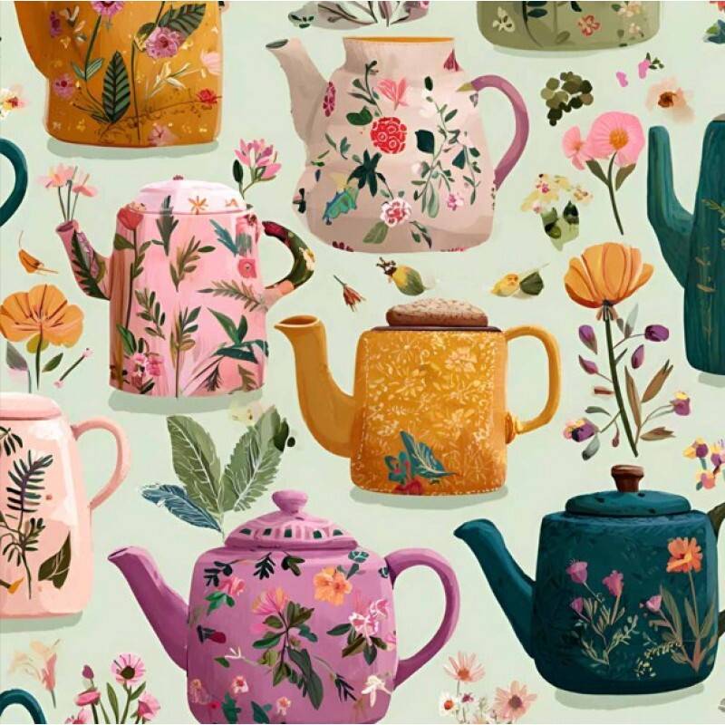 JA26 - TRICOL. COLEÇÃO TEA - BULES - 100% ALGODÃO - A0068-001