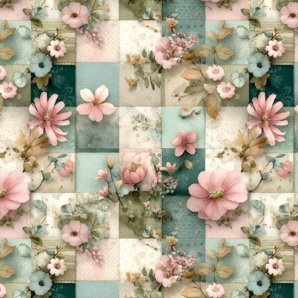 JA26 - TRICOL. COLEÇÃO BIRD PATCH - FLORES FUNDO PATCH - 100% ALGODÃO - A0443-001