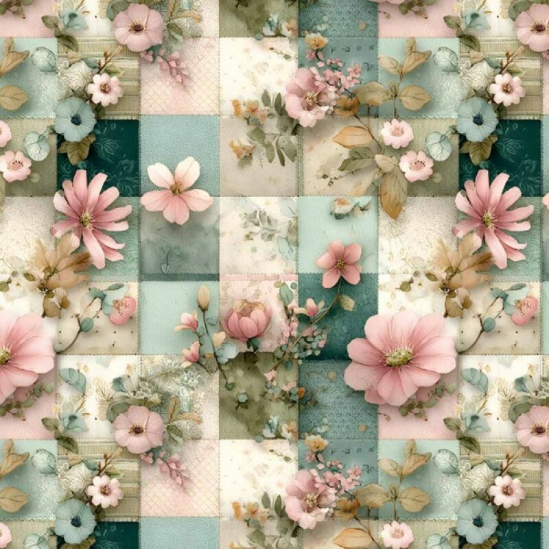 JA26 - TRICOL. COLEÇÃO BIRD PATCH - FLORES FUNDO PATCH - 100% ALGODÃO - A0443-001