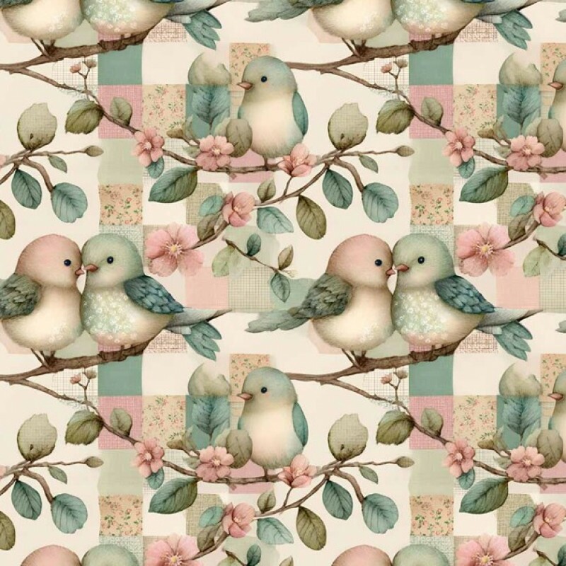 JA26 - TRICOL. COLEÇÃO BIRD PATCH - PASSARINHO PEQUENO - 100% ALGODÃO - A0446-001