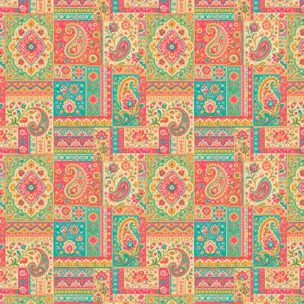 NV26 - TRICOL. COLEÇÃO ALL IS QUILT - BOHO QUILT - 100% ALGODÃO A9659-001