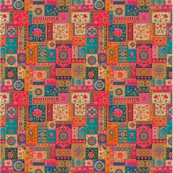 NV26 - TRICOL. COLEÇÃO ALL IS QUILT - BOHO II QUILT - 100% ALGODÃO A9660-001