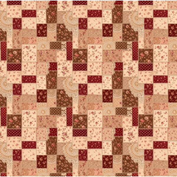 NV26 - TRICOL. COLEÇÃO ALL IS QUILT - QUILT COM RENDA - 100% ALGODÃO A9661-001