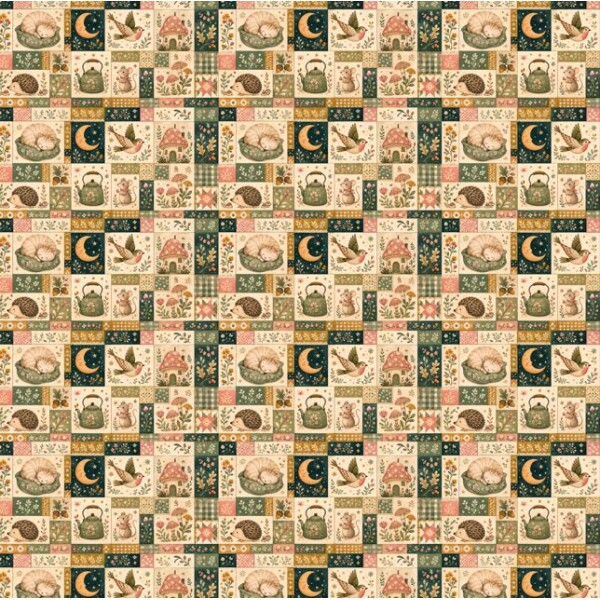 NV26 - TRICOL. COLEÇÃO ALL IS QUILT - VILLAGE QUILT - 100% ALGODÃO A9663-001
