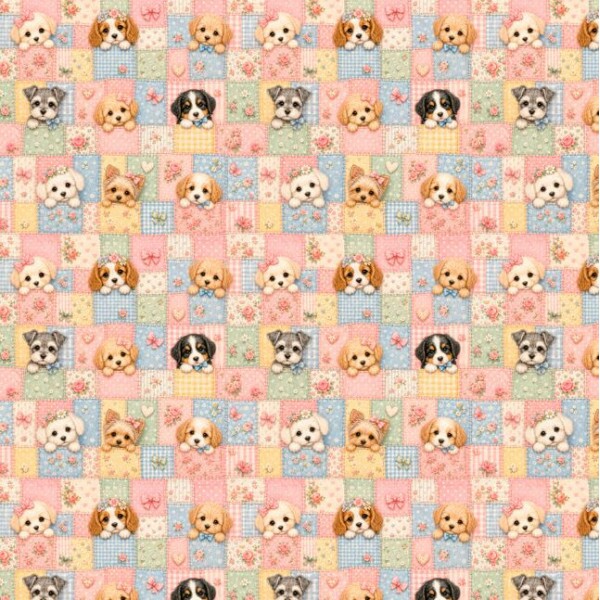 NV26 - TRICOL. COLEÇÃO ALL IS QUILT - QUILT CACHORROS - 100% ALGODÃO A9657-001