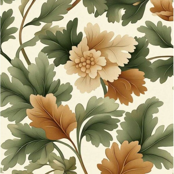 NV26 - SARJA HIDRORREPELENTE COLEÇÃO FOLIAGE - FLORAL GRANDE - 100% ALGODÃO A9814-001