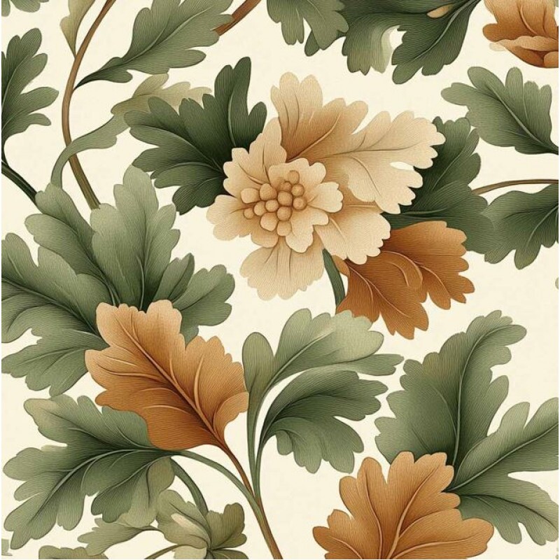 NV26 - SARJA HIDRORREPELENTE COLEÇÃO FOLIAGE - FLORAL GRANDE - 100% ALGODÃO A9814-001