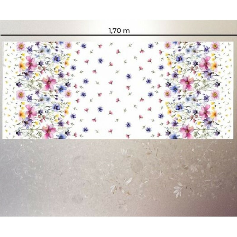 NV26 - SARJA HIDRORREPELENTE COLEÇÃO WILD FLOWERS - BARRADO FLORAL - 100% ALGODÃO B0256-001