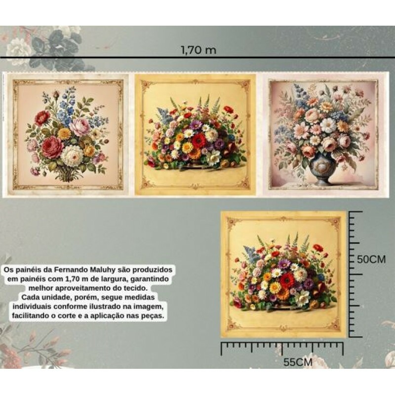 NV26 - TRICOL. COLEÇÃO RENASCENTISTA - PAINEL DE ALMOFADAS - 100% ALGODÃO B0938-001