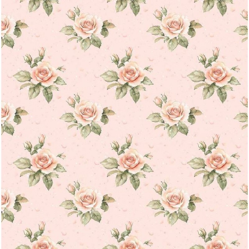 NV26 - TRICOL. COLEÇÃO DELICATA - FLOR MIUDA FUNDO ROSA - 100% ALGODÃO