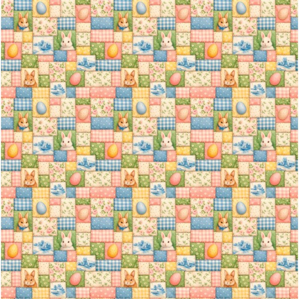 DZ26 - TRICOL. COLEÇÃO PATCH COLOR EASTER - PATCHWORK - 100% ALGODÃO A8710-001