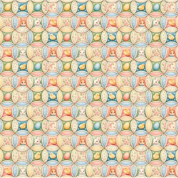 DZ26 - TRICOL. COLEÇÃO PATCH COLOR EASTER - PATCHWORK CIRCULOS - 100% ALGODÃO A9243-001