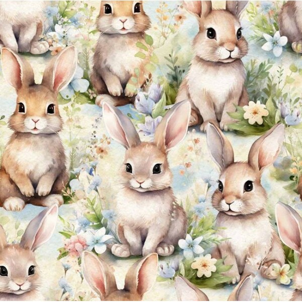 DZ26 - TRICOL. COLEÇÃO ASSORTED BUNNIES - COELHOS GRANDES- 100% ALGODÃO B0085-001