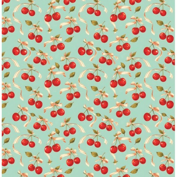 OT26 - TRICOL. COLEÇÃO CHERRY LACE - CEREJAS - 100% ALGODÃO A8688-001