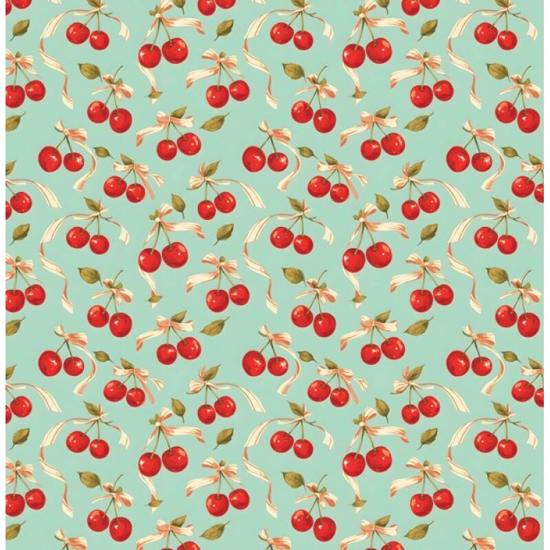 OT26 - TRICOL. COLEÇÃO CHERRY LACE - CEREJAS - 100% ALGODÃO A8688-001