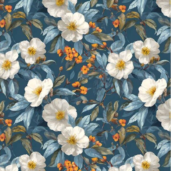 OT26 - TRICOL. COLEÇÃO BOTANICA DE OUTONO - FLORAL PINTURA MÉDIO - 100% ALGODÃO A9811-001