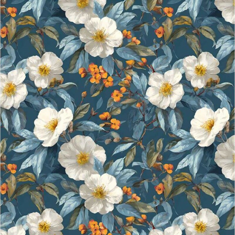 OT26 - TRICOL. COLEÇÃO BOTANICA DE OUTONO - FLORAL PINTURA MÉDIO - 100% ALGODÃO A9811-001