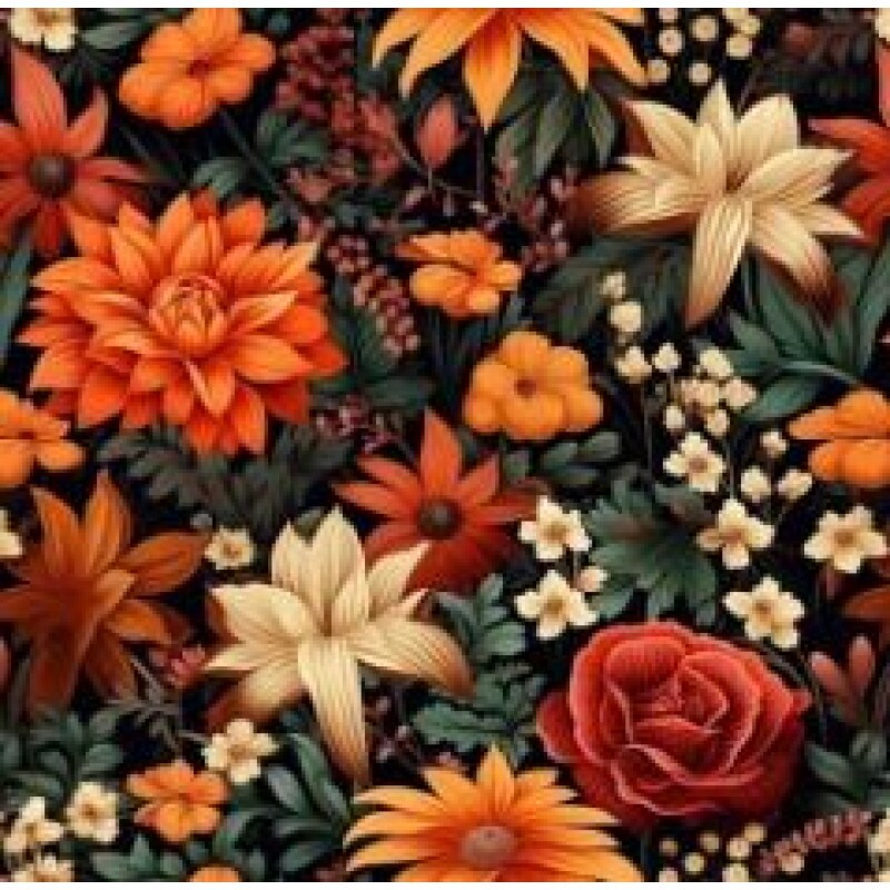 ST26 - TRICOL. COLEÇÃO FALL BOTANICAL - FLORES DO CAMPO - 100% ALGODÃO A7174-001