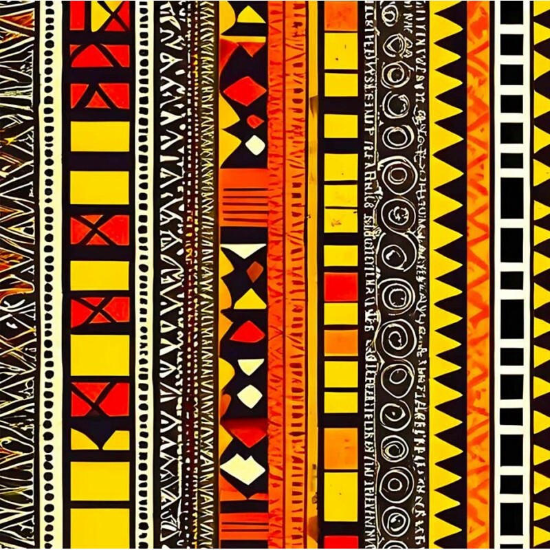 ST26 - TRICOL. COLEÇÃO AFRICA - GOEMETRICO VERTICAL COLORIDO - 100% ALGODÃO A7950-001