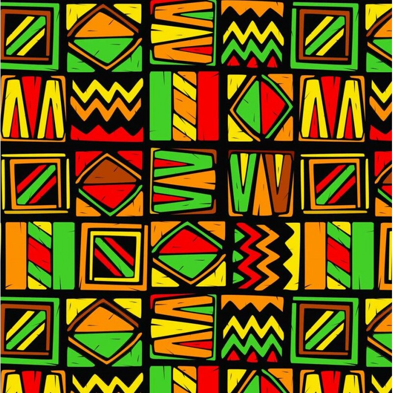 ST26 - TRICOL. COLEÇÃO AFRICA - QUADRADOS - 100% ALGODÃO A7954-001