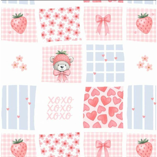 ST26 - TRICOL. COLEÇÃO BERRY TEDDY - PATCHWORK - 100% ALGODÃO A8847-001