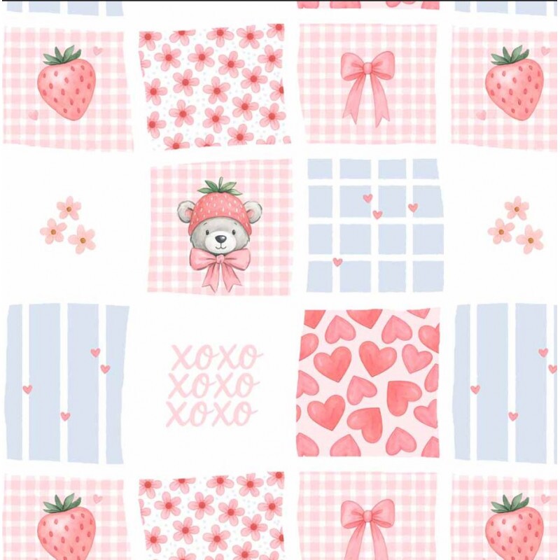 ST26 - TRICOL. COLEÇÃO BERRY TEDDY - PATCHWORK - 100% ALGODÃO A8847-001