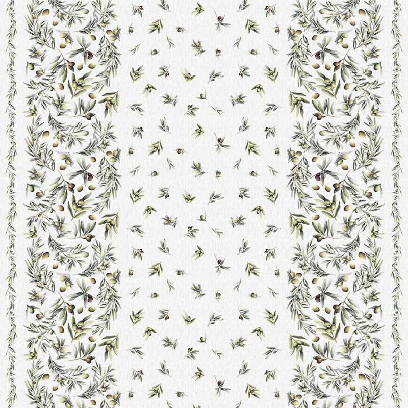 AB26 - SARJA HIDRORREPELENTE COLEÇÃO OLIVA - BARRADO AZEITONAS - 100% ALGODÃO - A2526-001