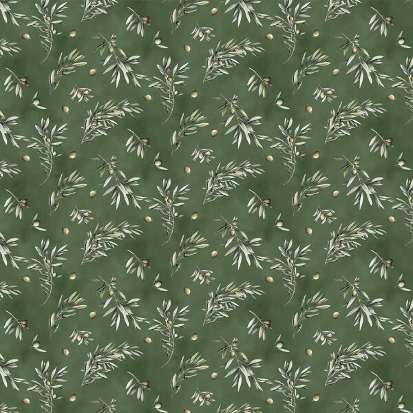 AB26 - TRICOL. COLEÇÃO OLIVA - AZEITONAS FUNDO VERDE - 100% ALGODÃO - A2528-001