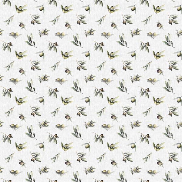 AB26 - TRICOL. COLEÇÃO OLIVA - AZEITONAS FUNDO BRANCO - 100% ALGODÃO - A2527-001