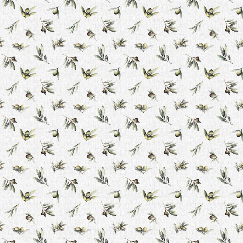AB26 - TRICOL. COLEÇÃO OLIVA - AZEITONAS FUNDO BRANCO - 100% ALGODÃO - A2527-001