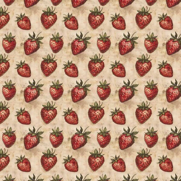 AB26 - TRICOL. COLEÇÃO VINTAGE FRUITS - MORANGO - 100% ALGODÃO - A2642-001