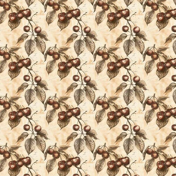 AB26 - SARJA HIDRORREPELENTE COLEÇÃO VINTAGE FRUITS - CEREJA - 100% ALGODÃO - A2658-001