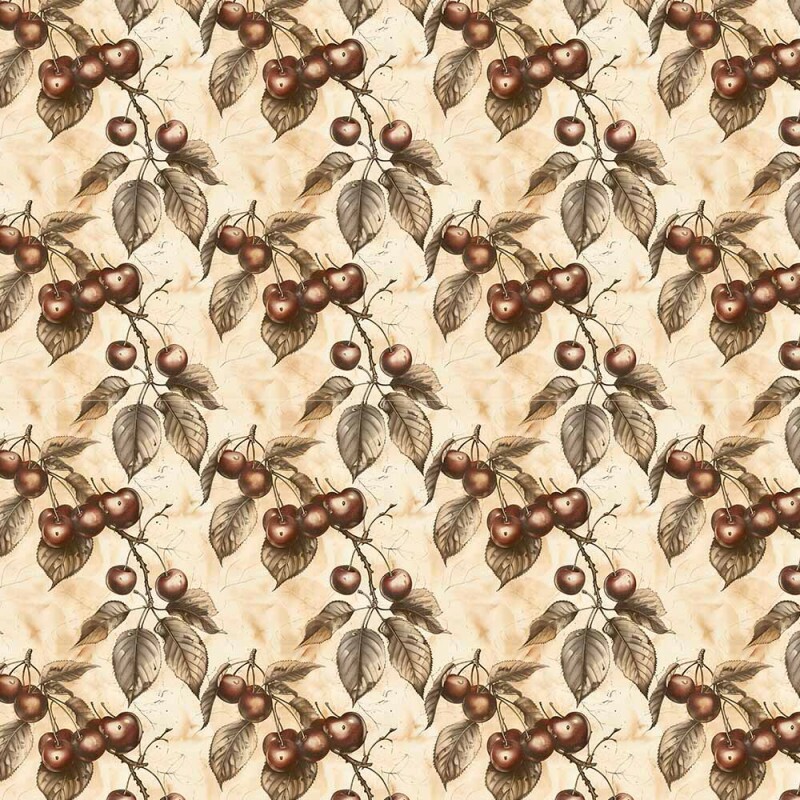 AB26 - SARJA HIDRORREPELENTE COLEÇÃO VINTAGE FRUITS - CEREJA - 100% ALGODÃO - A2658-001