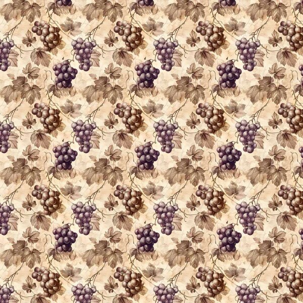 AB26 - SARJA HIDRORREPELENTE COLEÇÃO VINTAGE FRUITS - UVA - 100% ALGODÃO - A2657-001